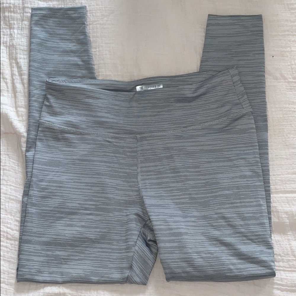 grey striped forever 21 leggings